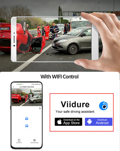 Dashcam HD Rétroviseur Avant Arrière + GPS + Mode Parking 24/24