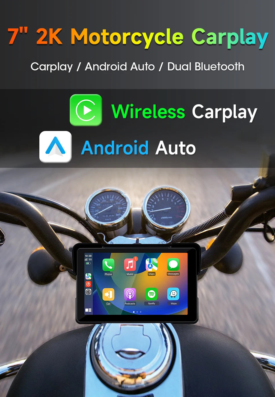 Dashcam Moto 2K Écran 7" CarPlay IP67 Vision Nocturne | Drive Live