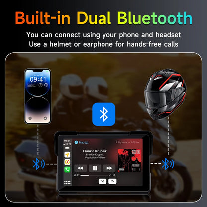 Dashcam Moto 2K Écran 7" CarPlay IP67 Vision Nocturne | Drive Live