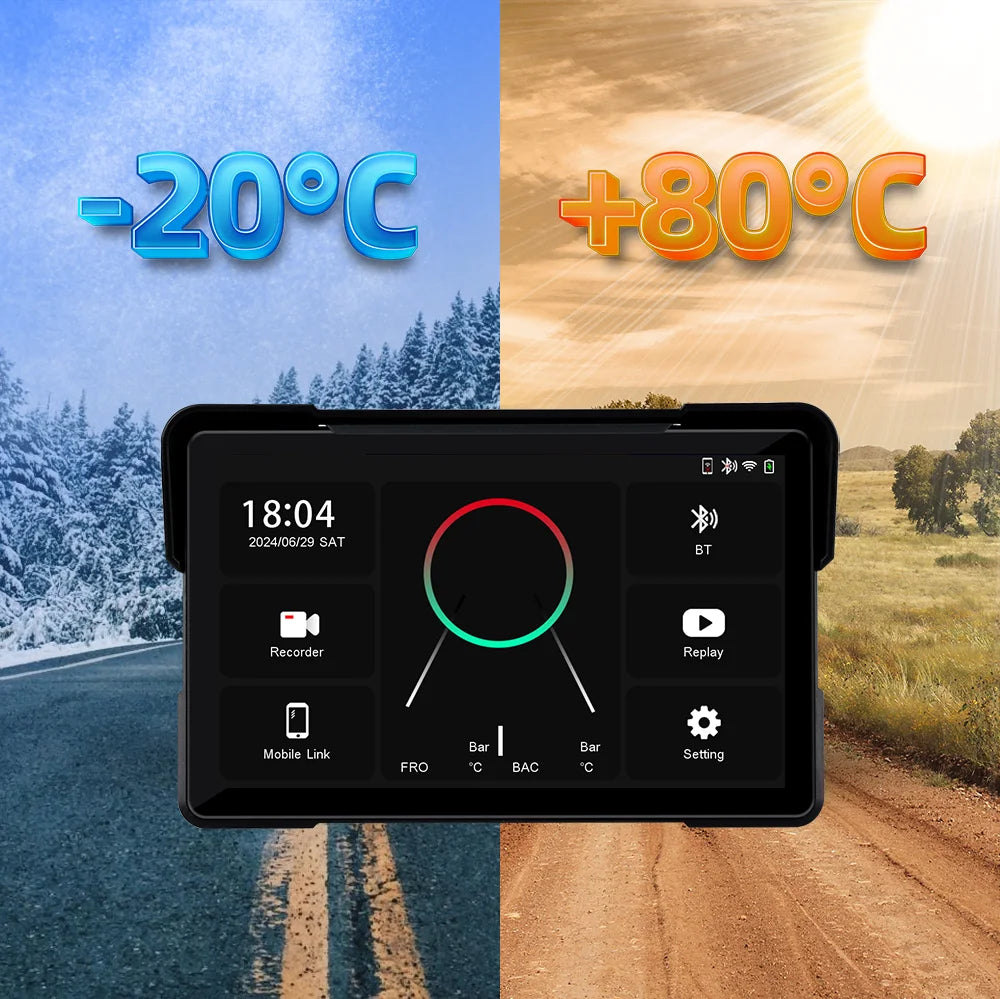 Dashcam Moto 2K Écran 7" CarPlay IP67 Vision Nocturne | Drive Live