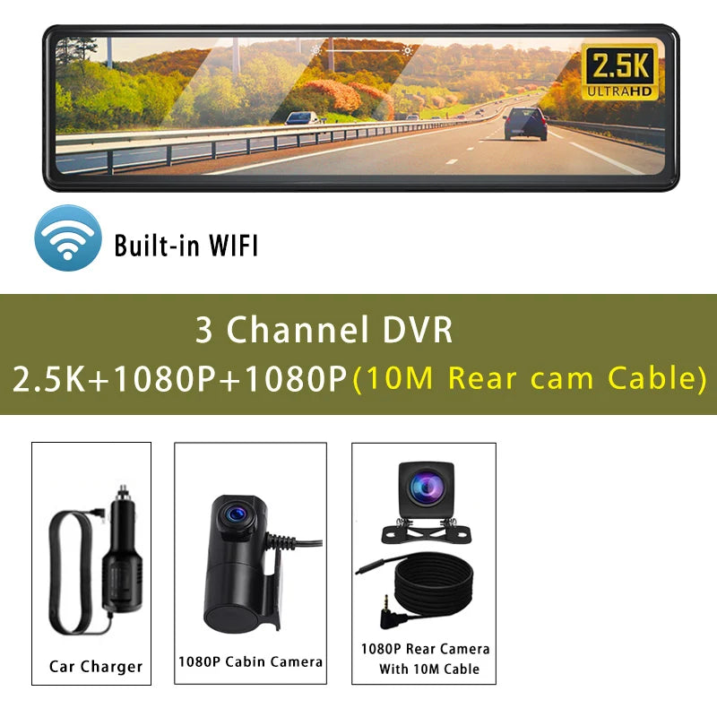 dashcam triple variantes sans GPS câble 6m ou 10m - Drive Live