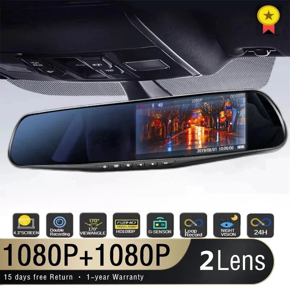 rétroviseur DVR écran intégré vision nocturne - Drive Live