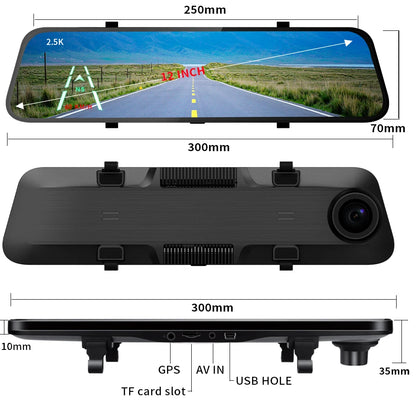 Dashcam HD Rétroviseur Avant Arrière + GPS + Mode Parking 24/24
