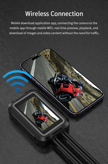 caméra moto double étanche enregistrement boucle - Drive Live
