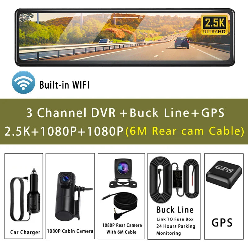 dashcam triple variantes GPS 24h câble 6m - Drive Live