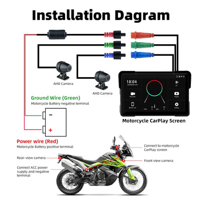 Dashcam Moto 2K Écran 7" CarPlay IP67 Vision Nocturne | Drive Live